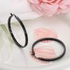 imageORAZIO Stainless Steel Women Hoop Earrings Cute Huggie Earrings Cubic Zirconia Inlaid 50MMJAll Black
