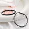 imageORAZIO Stainless Steel Women Hoop Earrings Cute Huggie Earrings Cubic Zirconia Inlaid 50MMJAll Black