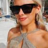 imageORAZIO Stainless Steel Women Hoop Earrings Cute Huggie Earrings Cubic Zirconia Inlaid 50MMJAll Black