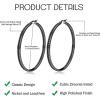 imageORAZIO Stainless Steel Women Hoop Earrings Cute Huggie Earrings Cubic Zirconia Inlaid 50MMJAll Black