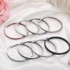 imageORAZIO Stainless Steel Women Hoop Earrings Cute Huggie Earrings Cubic Zirconia Inlaid 50MMLRed CZ