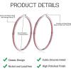 imageORAZIO Stainless Steel Women Hoop Earrings Cute Huggie Earrings Cubic Zirconia Inlaid 50MMLRed CZ