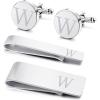 Letter-W-Silver Tone