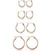 imageORAZIO 4 Pairs Stainless Steel Hoop Earrings Set Cute Huggie Earrings for Women10MM20MMC Rose gold 4 pairs