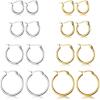 imageORAZIO 4 Pairs Stainless Steel Hoop Earrings Set Cute Huggie Earrings for Women10MM20MME Silvertone 4 pairs Goldtone 4 pairs