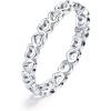 imageORAZIO Real 925 Sterling Silver Heart Ring for Women Cute Plain Heart Band Dainty Engagement Promise Wedding Rings Jewelry