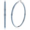 imageORAZIO Stainless Steel Women Hoop Earrings Cute Huggie Earrings Cubic Zirconia Inlaid 50MMHBlue CZ