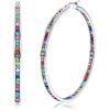 imageORAZIO Stainless Steel Women Hoop Earrings Cute Huggie Earrings Cubic Zirconia Inlaid 50MMIMultColors CZ