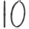imageORAZIO Stainless Steel Women Hoop Earrings Cute Huggie Earrings Cubic Zirconia Inlaid 50MMJAll Black
