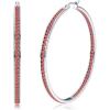 imageORAZIO Stainless Steel Women Hoop Earrings Cute Huggie Earrings Cubic Zirconia Inlaid 50MMLRed CZ