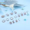 imageORAZIO 16Pcs Nose Rings  Womens Surgical Steel Nose Studs ampamp Hoops 20G L Shaped Corkscrew Gold SilverRose Gold