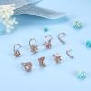 imageORAZIO 16Pcs Nose Rings  Womens Surgical Steel Nose Studs ampamp Hoops 20G L Shaped Corkscrew Gold SilverRose Gold