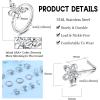 imageORAZIO 16Pcs Nose Rings  Womens Surgical Steel Nose Studs ampamp Hoops 20G L Shaped Corkscrew Gold SilverSilver Tone