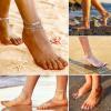 imageORAZIO 21 Pcs Ankle Bracelets for Women Silver Gold Plated Anklets Bracelets Boho Adjustable Anklet Heart Infinite Link Chain Layered Anklet Foot Jewelry Set for Summer BeachSilver Tone