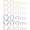 imageORAZIO 30PCS 16G Nose Septum Horseshoe Rings Stainless Steel Circular Barbells Cartilage Tragus Helix Eyebrow Lip Labret Nipple Ear Piercings Body Jewelry 6mm14mmA30PCS Mixed Color