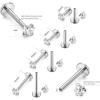imageORAZIO 48 Pcs 18G Stainless Steel Nose Piercing Lip Rings Studs Ear Piercings 6mmA 4 pairs  612mm