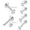 imageORAZIO 48 Pcs 18G Stainless Steel Nose Piercing Lip Rings Studs Ear Piercings 6mmB 4pcs  612mm