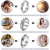 imageORAZIO 4Pcs Fidget Band Ring for Women Men Stainless Steel Anxiety Ring Spinner Interlocked Moon Star Ring Stress Relieving Wedding Promise Spinning Rings