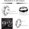 imageORAZIO 4Pcs Fidget Band Ring for Women Men Stainless Steel Anxiety Ring Spinner Interlocked Moon Star Ring Stress Relieving Wedding Promise Spinning Rings