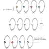 imageORAZIO 512Pcs 20G Stainless Steel Nose Ring Hoop CZ Body Ear Piercing 5 Mixed ColorsG12Pcs20G Inner Diameter8mm