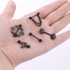 imageORAZIO 7 Pairs 14G Nipplerings for Women Stainless Steel Heart Shape CZ Tongue Nipple Rings Barbell Piercing Body JewelryBlack