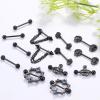 imageORAZIO 7 Pairs 14G Nipplerings for Women Stainless Steel Heart Shape CZ Tongue Nipple Rings Barbell Piercing Body JewelryBlack
