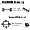 imageORAZIO 7 Pairs 14G Nipplerings for Women Stainless Steel Heart Shape CZ Tongue Nipple Rings Barbell Piercing Body JewelryBlack