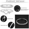 imageORAZIO 8 PCS Ankle Bracelets for Women Rhinestone Anklets Silver Tennis Anklet CZ Butterfly Heart Adjustable Beach Anklets Bracelet Foot Jewelry Set for SummerSilver Tone