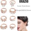 imageORAZIO 8Pcs 20G Stainless Steel Nose Ring Hoop Paved CZ Leaf Cartilage Earring for Women Body Ear Piercing Hoop Ring for Nose Ear CartilageCRose Gold Tone