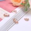 imageORAZIO 8Pcs 20G Stainless Steel Nose Ring Hoop Paved CZ Leaf Cartilage Earring for Women Body Ear Piercing Hoop Ring for Nose Ear CartilageCRose Gold Tone