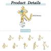 imageORAZIO 9 PCS Dangle Nose Rings  L Shaped for Women 20G Stainless Steel Nose Rings Studs with CZ Cross Crown Flower Heart Dangling Piercing JewelryLGold Tone