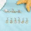 imageORAZIO 9 PCS Dangle Nose Rings  L Shaped for Women 20G Stainless Steel Nose Rings Studs with CZ Cross Crown Flower Heart Dangling Piercing JewelryLGold Tone
