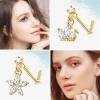 imageORAZIO 9 PCS Dangle Nose Rings  L Shaped for Women 20G Stainless Steel Nose Rings Studs with CZ Cross Crown Flower Heart Dangling Piercing JewelryLGold Tone