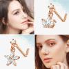 imageORAZIO 9 PCS Dangle Nose Rings  L Shaped for Women 20G Stainless Steel Nose Rings Studs with CZ Cross Crown Flower Heart Dangling Piercing JewelryLRose Gold