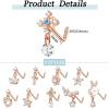 imageORAZIO 9 PCS Dangle Nose Rings  L Shaped for Women 20G Stainless Steel Nose Rings Studs with CZ Cross Crown Flower Heart Dangling Piercing JewelryLRose Gold