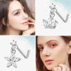 imageORAZIO 9 PCS Dangle Nose Rings  L Shaped for Women 20G Stainless Steel Nose Rings Studs with CZ Cross Crown Flower Heart Dangling Piercing JewelryLSilver Tone