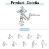 imageORAZIO 9 PCS Dangle Nose Rings  L Shaped for Women 20G Stainless Steel Nose Rings Studs with CZ Cross Crown Flower Heart Dangling Piercing JewelryLSilver Tone