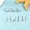 imageORAZIO 9 PCS Dangle Nose Rings  L Shaped for Women 20G Stainless Steel Nose Rings Studs with CZ Cross Crown Flower Heart Dangling Piercing JewelryLSilver Tone