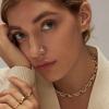 imageORAZIO 9 PCS Dangle Nose Rings  L Shaped for Women 20G Stainless Steel Nose Rings Studs with CZ Cross Crown Flower Heart Dangling Piercing JewelrySGold Tone