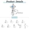 imageORAZIO 9 PCS Dangle Nose Rings  L Shaped for Women 20G Stainless Steel Nose Rings Studs with CZ Cross Crown Flower Heart Dangling Piercing JewelrySSilver Tone