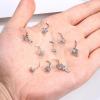 imageORAZIO 9Pcs 20G Nose Rings Studs for Women Stainless Steel Nose Stud L Shaped Cute Dangle Nose Rings Butterfly Heart Star Feather Flower CZ L Shaped Nose Ring Studs Silver Dangling Nose Piercing JewerlyWhite