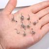 imageORAZIO 9Pcs 20G Nose Rings Studs for Women Stainless Steel Nose Stud L Shaped Cute Dangle Nose Rings Butterfly Heart Star Feather Flower CZ L Shaped Nose Ring Studs Silver Dangling Nose Piercing JewerlyAB