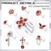 imageORAZIO 9Pcs 20G Nose Rings Studs for Women Stainless Steel Nose Stud L Shaped Cute Dangle Nose Rings Butterfly Heart Star Feather Flower CZ L Shaped Nose Ring Studs Silver Dangling Nose Piercing JewerlyRed