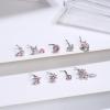 imageORAZIO 9Pcs 20G Nose Rings Studs for Women Stainless Steel Nose Stud L Shaped Cute Dangle Nose Rings Butterfly Heart Star Feather Flower CZ L Shaped Nose Ring Studs Silver Dangling Nose Piercing JewerlyPink