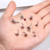 imageORAZIO 9Pcs 20G Nose Rings Studs for Women Stainless Steel Nose Stud L Shaped Cute Dangle Nose Rings Butterfly Heart Star Feather Flower CZ L Shaped Nose Ring Studs Silver Dangling Nose Piercing JewerlyRed