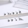 imageORAZIO 9Pcs 20G Nose Rings Studs for Women Stainless Steel Nose Stud L Shaped Cute Dangle Nose Rings Butterfly Heart Star Feather Flower CZ L Shaped Nose Ring Studs Silver Dangling Nose Piercing JewerlyColourful