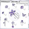 imageORAZIO 9Pcs 20G Nose Rings Studs for Women Stainless Steel Nose Stud L Shaped Cute Dangle Nose Rings Butterfly Heart Star Feather Flower CZ L Shaped Nose Ring Studs Silver Dangling Nose Piercing JewerlyPurple