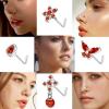 imageORAZIO 9Pcs 20G Nose Rings Studs for Women Stainless Steel Nose Stud L Shaped Cute Dangle Nose Rings Butterfly Heart Star Feather Flower CZ L Shaped Nose Ring Studs Silver Dangling Nose Piercing JewerlyRed