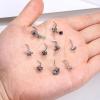 imageORAZIO 9Pcs 20G Nose Rings Studs for Women Stainless Steel Nose Stud L Shaped Cute Dangle Nose Rings Butterfly Heart Star Feather Flower CZ L Shaped Nose Ring Studs Silver Dangling Nose Piercing JewerlyColourful