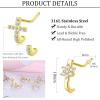 imageORAZIO 9Pcs 20G Nose Stud Nose Rings L Shaped for Women Stainless Steel Nose Studs Cubic Zirconia Star Alien Flower Nose Piercing Jewelry Set